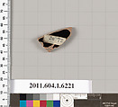 Terracotta fragment of a kylix (drinking cup), Terracotta, Greek, Attic