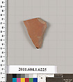 Terracotta fragment of a kylix (drinking cup), Terracotta, Greek, Attic