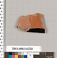 Terracotta fragment of a kylix (drinking cup), Terracotta, Greek, Attic