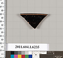 Terracotta rim fragment of a kylix (drinking cup), Terracotta, Greek, Attic
