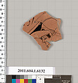 Terracotta fragment of a kylix (drinking cup), Terracotta, Greek, Attic