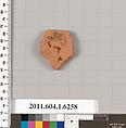 Terracotta fragment of a kylix (drinking cup), Terracotta, Greek, Attic