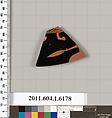 Terracotta fragment of a kylix (drinking cup), Terracotta, Greek, Attic