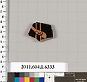 Terracotta fragment of a kylix (drinking cup), Terracotta, Greek, Attic