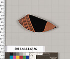 Terracotta fragment of a kylix (drinking cup), Attributed to Onesimos [DvB], Terracotta, Greek, Attic