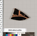 Terracotta fragment of a kylix (drinking cup), Terracotta, Greek, Attic