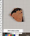 Terracotta fragment of a kylix (drinking cup), Terracotta, Greek, Attic