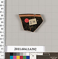 Terracotta fragment of a kylix (drinking cup), Attributed to the Antiphon Painter [DvB], Terracotta, Greek, Attic