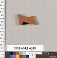 Terracotta fragment of a kylix (drinking cup), Terracotta, Greek, Attic