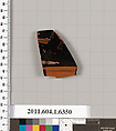 Terracotta fragment of a kylix (drinking cup), Terracotta, Greek, Attic