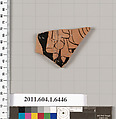 Terracotta fragment of a kylix (drinking cup), Terracotta, Greek, Attic