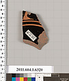 Terracotta fragment of a kylix (drinking cup), Attributed to Onesimos [DvB], Terracotta, Greek, Attic