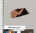 Terracotta fragment of a kylix (drinking cup), Terracotta, Greek, Attic