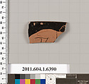 Terracotta rim fragment of a kylix (drinking cup), Attributed to the Antiphon Painter ? [DvB], Terracotta, Greek, Attic