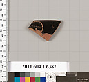 Terracotta rim fragment of a kylix (drinking cup), Terracotta, Greek, Attic