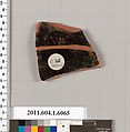 Terracotta fragment of a kylix (drinking cup), Terracotta, Greek, Attic