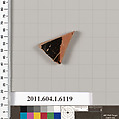Terracotta fragment of a kylix (drinking cup), Terracotta, Greek, Attic