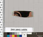 Terracotta fragment of a kylix (drinking cup), Terracotta, Greek, Attic