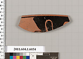Terracotta rim fragment of a kylix (drinking cup), Terracotta, Greek, Attic