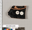 Terracotta fragment of a kylix (drinking cup), Terracotta, Greek, Attic