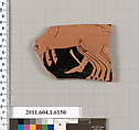 Terracotta fragment of a kylix (drinking cup), Terracotta, Greek, Attic