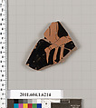 Terracotta fragment of a kylix (drinking cup), Terracotta, Greek, Attic