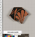 Terracotta rim fragment of a kylix (drinking cup), Terracotta, Greek, Attic