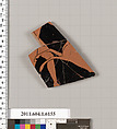 Terracotta fragment of a kylix (drinking cup), Terracotta, Greek, Attic