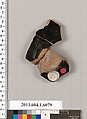 Terracotta fragment of a kylix (drinking cup), Attributed to Apollodoros [DvB], Terracotta, Greek, Attic