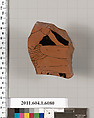 Terracotta fragment of a kylix (drinking cup), Attributed to Apollodoros [DvB], Terracotta, Greek, Attic