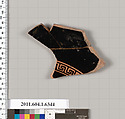Terracotta fragment of a kylix (drinking cup), Terracotta, Greek, Attic