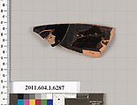 Terracotta rim fragment of a kylix (drinking cup), Attributed to Onesimos [DvB], Terracotta, Greek, Attic