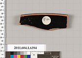 Terracotta rim fragment of a kylix (drinking cup), Terracotta, Greek, Attic