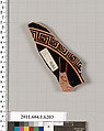 Terracotta fragment of a kylix (drinking cup), Attributed to the Painter of the Louvre Komoi [DvB], Terracotta, Greek, Attic