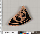 Terracotta fragment of a kylix (drinking cup), Terracotta, Greek, Attic