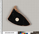 Terracotta fragment of a kylix (drinking cup), Terracotta, Greek, Attic