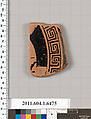 Terracotta fragment of a kylix (drinking cup), Terracotta, Greek, Attic