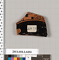 Terracotta fragment of a kylix (drinking cup), Terracotta, Greek, Attic