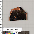 Terracotta fragment of a kylix (drinking cup), Terracotta, Greek, Attic