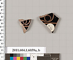 Terracotta fragments of kylikes (drinking cups), Terracotta, Greek, Attic