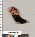 Terracotta fragment of a kylix (drinking cup), Terracotta, Greek, Attic
