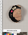 Terracotta fragment of a kylix (drinking cup), Terracotta, Greek, Attic