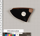 Terracotta rim fragment of a kylix (drinking cup), Terracotta, Greek, Attic