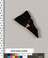 Terracotta fragment of a kylix (drinking cup), Terracotta, Greek, Attic