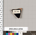 Terracotta fragment of a kylix (drinking cup), Terracotta, Greek, Attic