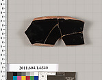 Terracotta rim fragment of a kylix (drinking cup), Terracotta, Greek, Attic