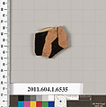 Terracotta fragment of a kylix (drinking cup), Terracotta, Greek, Attic