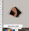 Terracotta fragment of a kylix (drinking cup), Terracotta, Greek, Attic