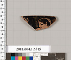 Terracotta rim fragment of a kylix (drinking cup), Terracotta, Greek, Attic