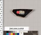 Terracotta rim fragment of a kylix (drinking cup), Terracotta, Greek, Attic
